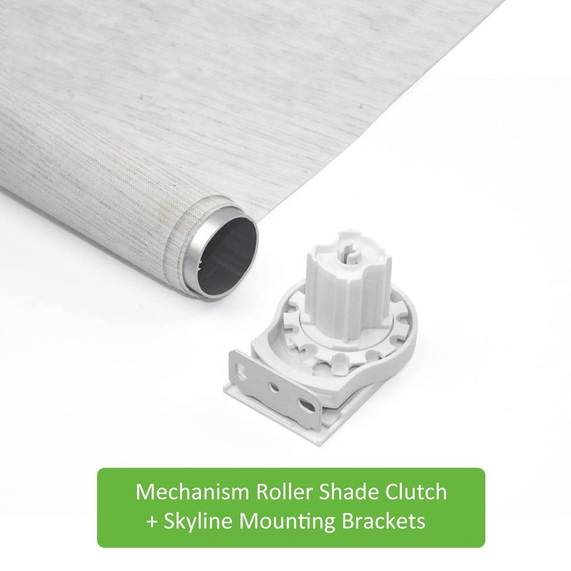 Rollerhouses Roller Shade Brackets with Mechanism Roller Shade Clutch+Skyline Mounting Brackets + End Plug for 1 1/4" Tube, White - Image 5